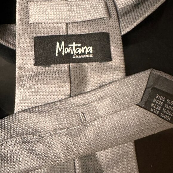 Montana Gray black Tie Mens Necktie Hand painted Abstract Art Neckwear Menswear - Picture 2 of 6